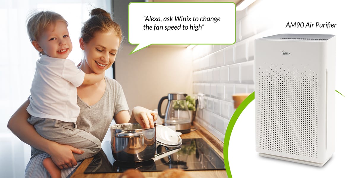 Am90 WiFi Enabled Air Purifier with Just Ask Alexa Voice Control and Winix Smart App