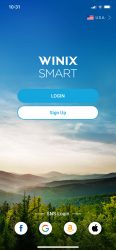 Winix Smart App Login Screen