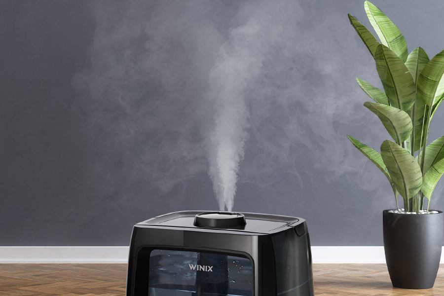 L200 humidifier turned on with mist coming out to achieve proper humidity level