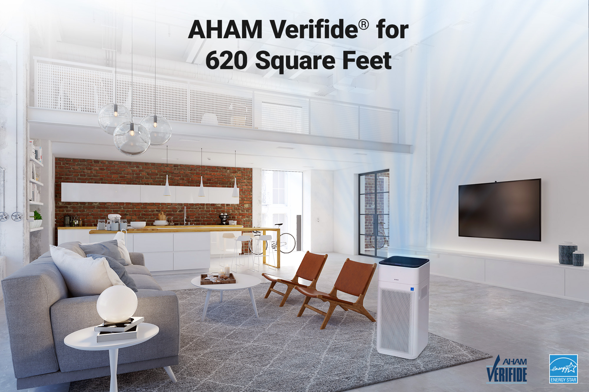 XLC Air Purifier AHAM Verifide 620 square feet